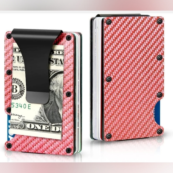 Accessories - (New) Pink Carbon Fiber Wallet RFID Blocking Authentic Carbon Fiber Wallet
